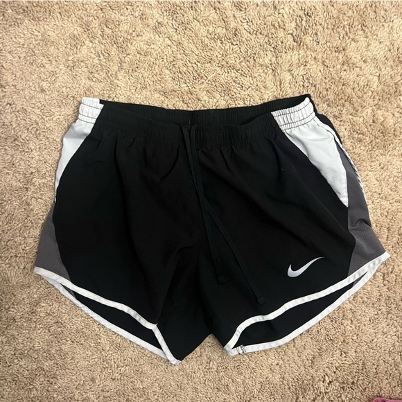 Nike Dri Fit Running Shorts Black Gray White Elastic Drawstring Waist Size XS - Picture 8 of 8